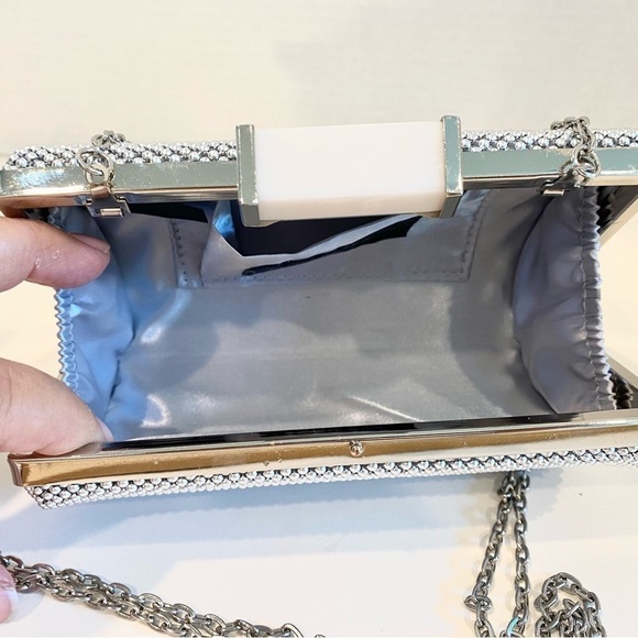Jessica McClintock Silver Clutch Bag - Picture 8 of 11